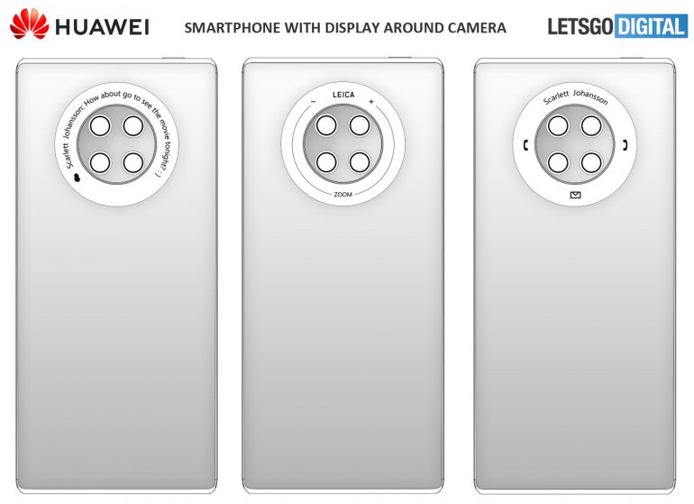 Huawei arka kameraya entegre, halka şeklinde dokunmatik ekran patenti aldı