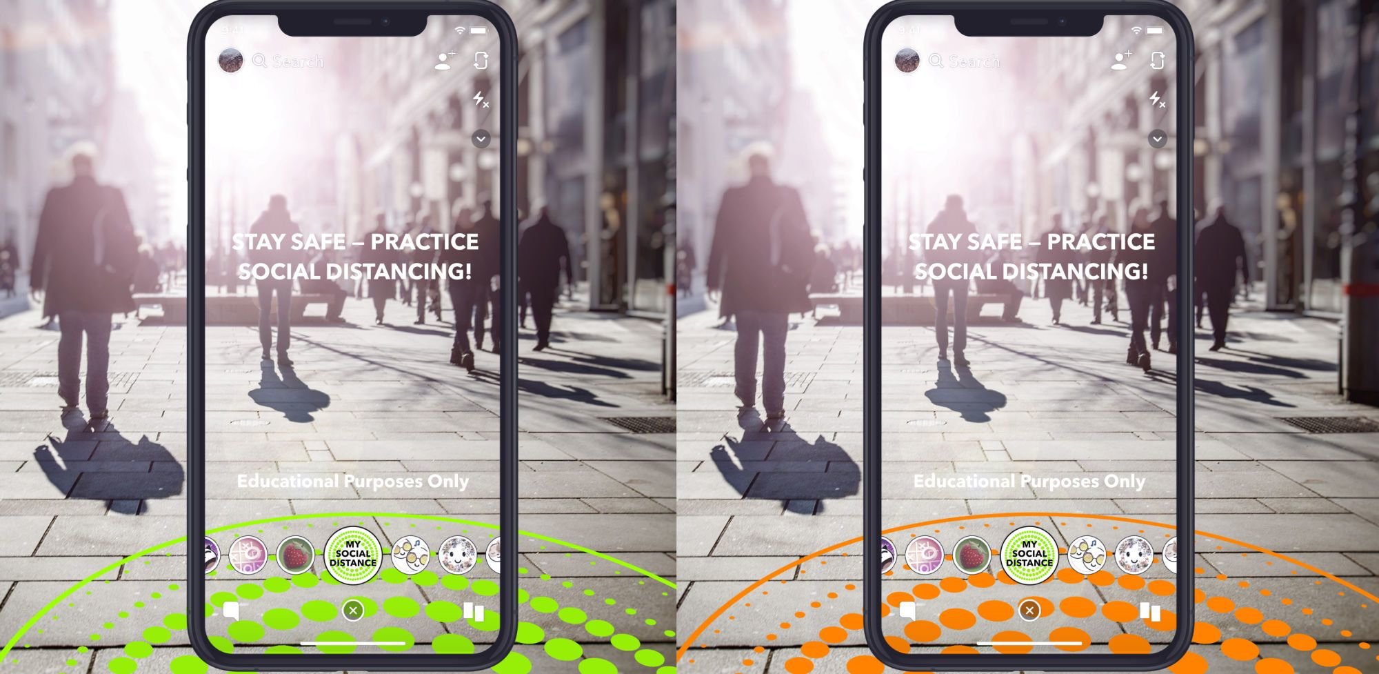 Yeni Snapchat filtreleri sosyal mesafenin önemine AR ile dikkat çekiyor