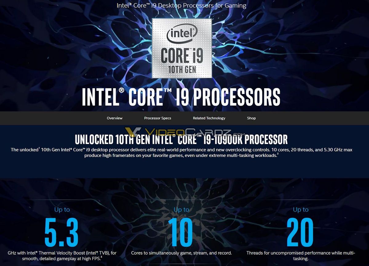Intel Comet Lake çıkış tarihi ve Core i9-10900K-Core i7-10700K-Core i5-10600K slaytları
