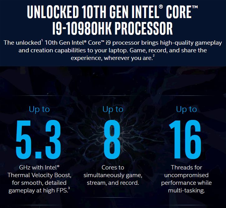 Core i9-10980HK 135 watt’a kadar tüketebiliyor