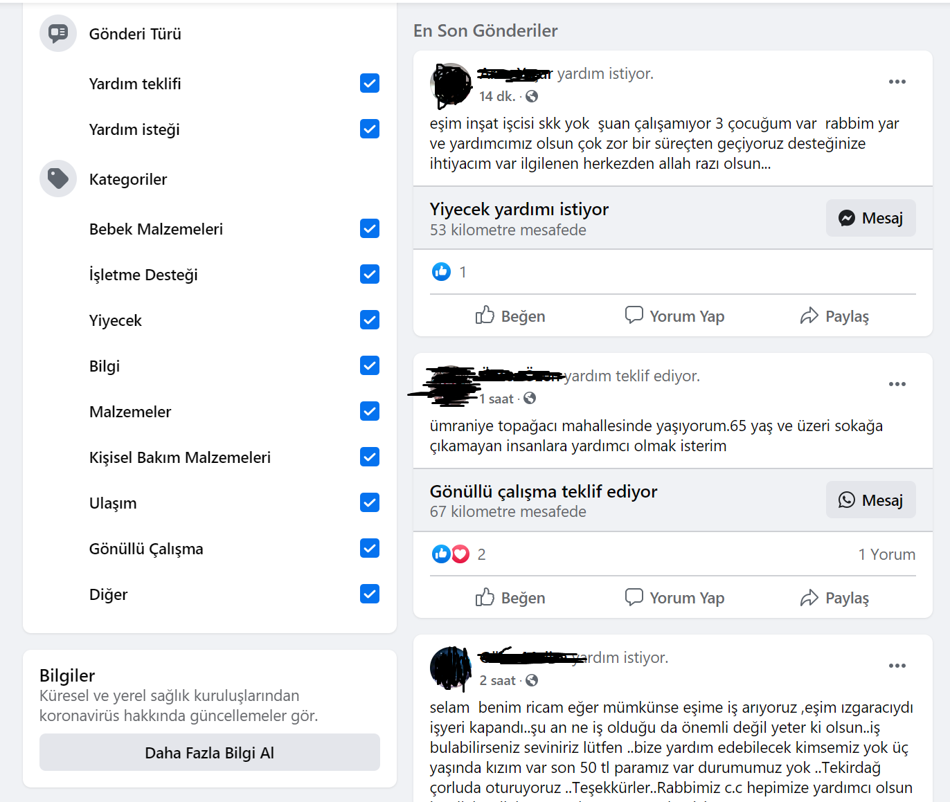 Facebook yardıma ihtiyacı olanlar ile yardımseverleri buluşturuyor