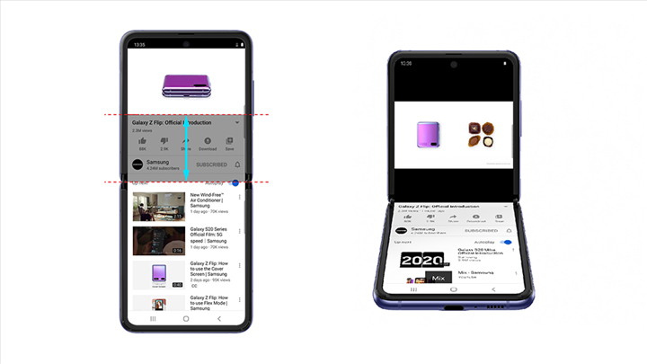 YouTube uygulaması Galaxy Z Flip'e uyumlu hale geldi