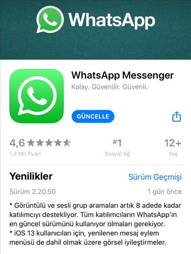 WhatsApp’ta görüntülü görüşmelerdeki katılımcı sayısı iki katına çıktı