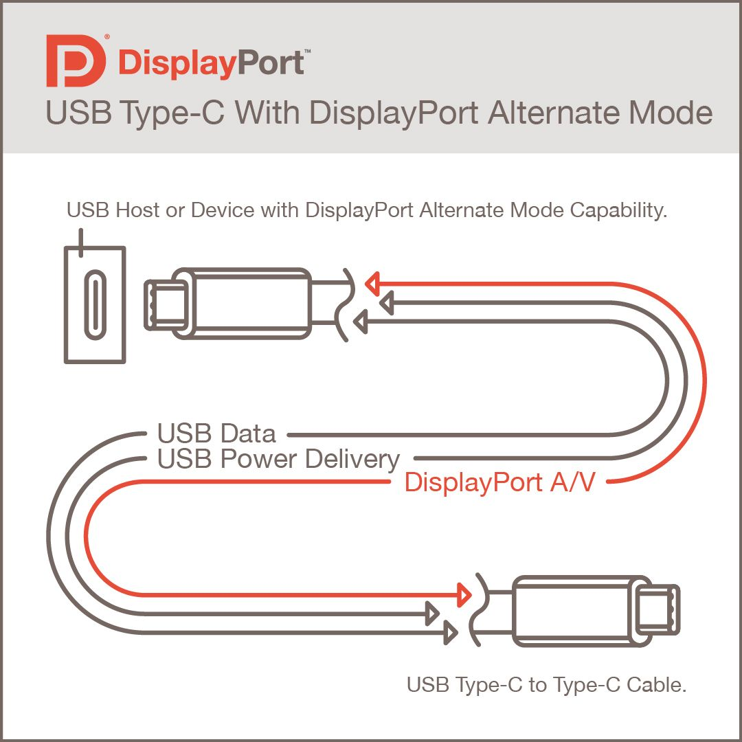 DisplayPort Alt Mode sayesinde USB 4.0 Type-C arayüzü üzerinden görüntü aktarımı mümkün