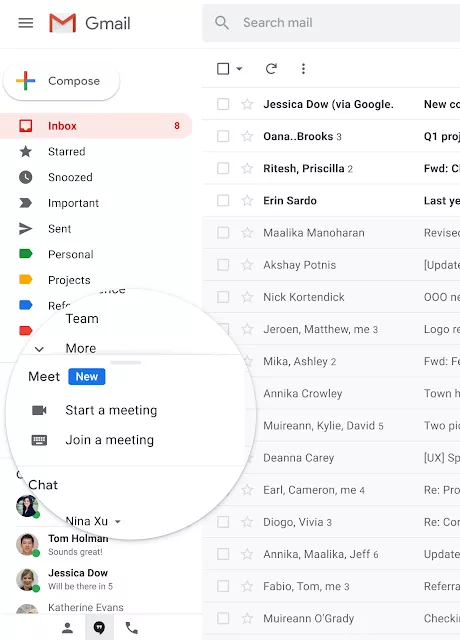 Google Meet ve Gmail artık entegre çalışıyor