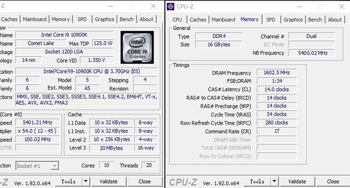 Core i9-10900K 5.4 GHz’e hız aşırtıldı: Halen Ryzen 9 3900X’ten geride