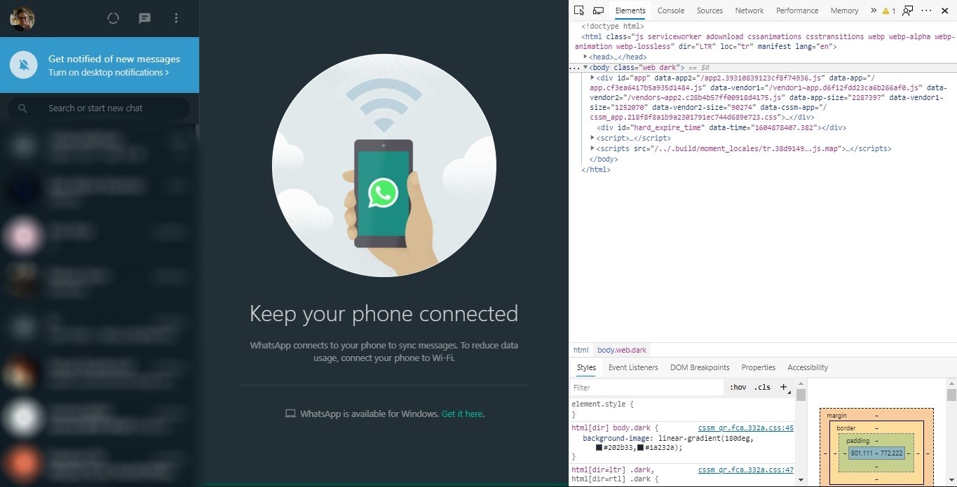 WhatsApp Web’de karanlık mod nasıl aktive edilir?