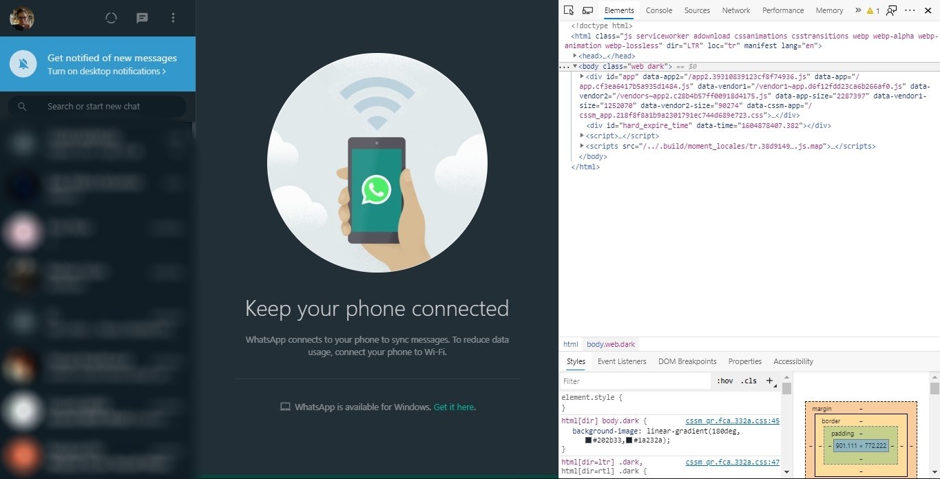 WhatsApp Web’de karanlık mod nasıl aktive edilir?