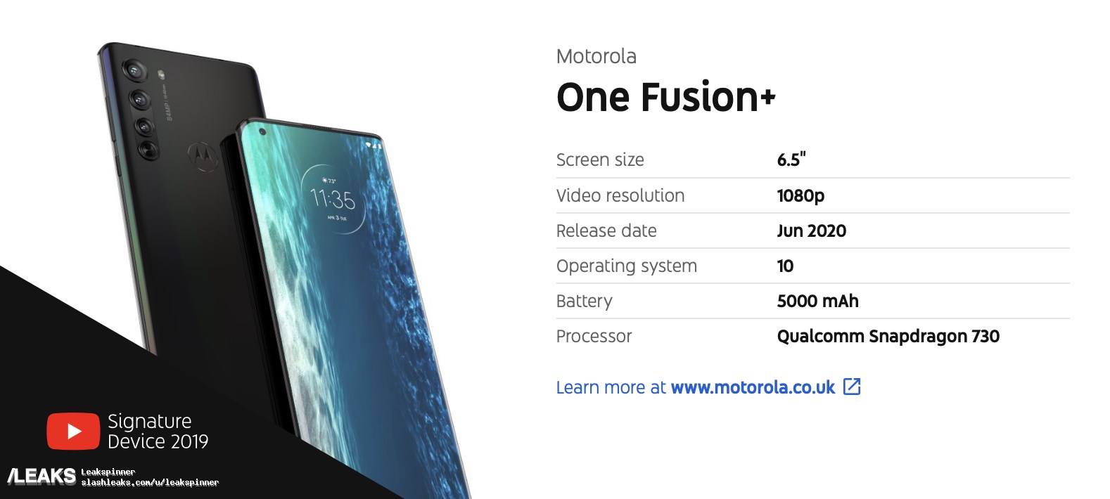Motorola One Fusion Plus'ın render görüntüsü ve detayları ortaya çıktı