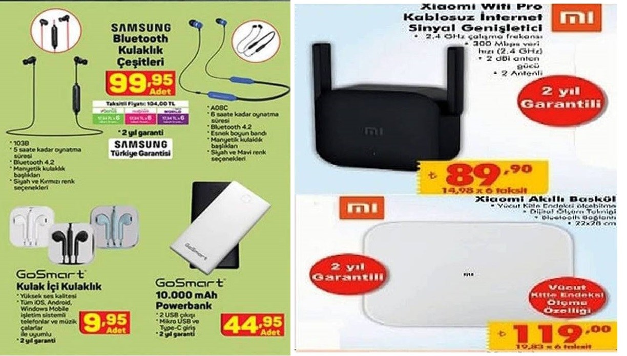 Haftaya A101 marketlerde uygun fiyata Samsung kablosuz kulaklıklar, ŞOK marketlerde Xiaomi ürünleri var