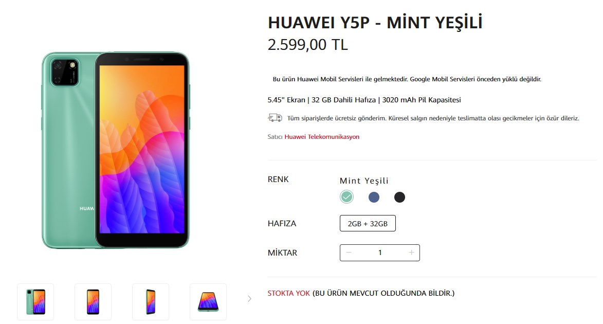 Huawei Y5p ve Y6p'nin Türkiye fiyatları belli oldu