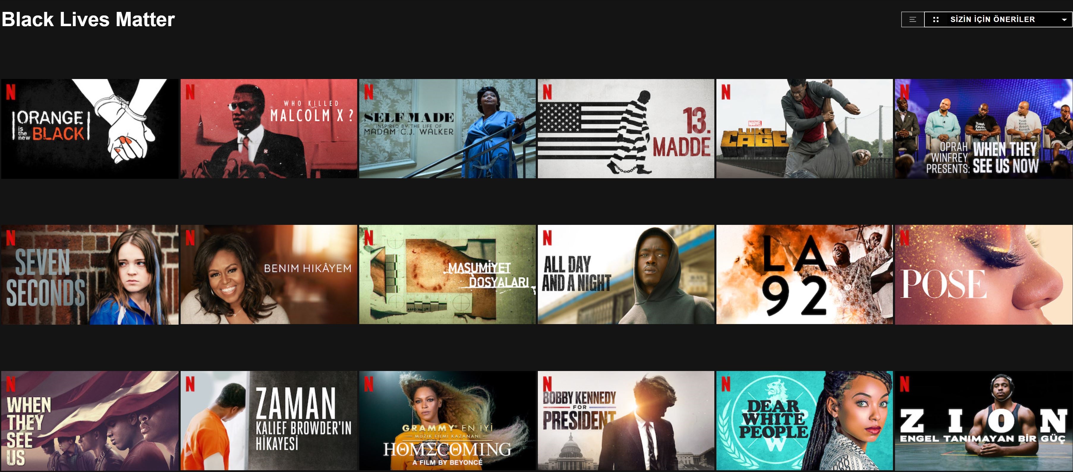 Netflix'ten ırkçılığa dikkat çeken 'Black Lives Matter' oynatma listesi