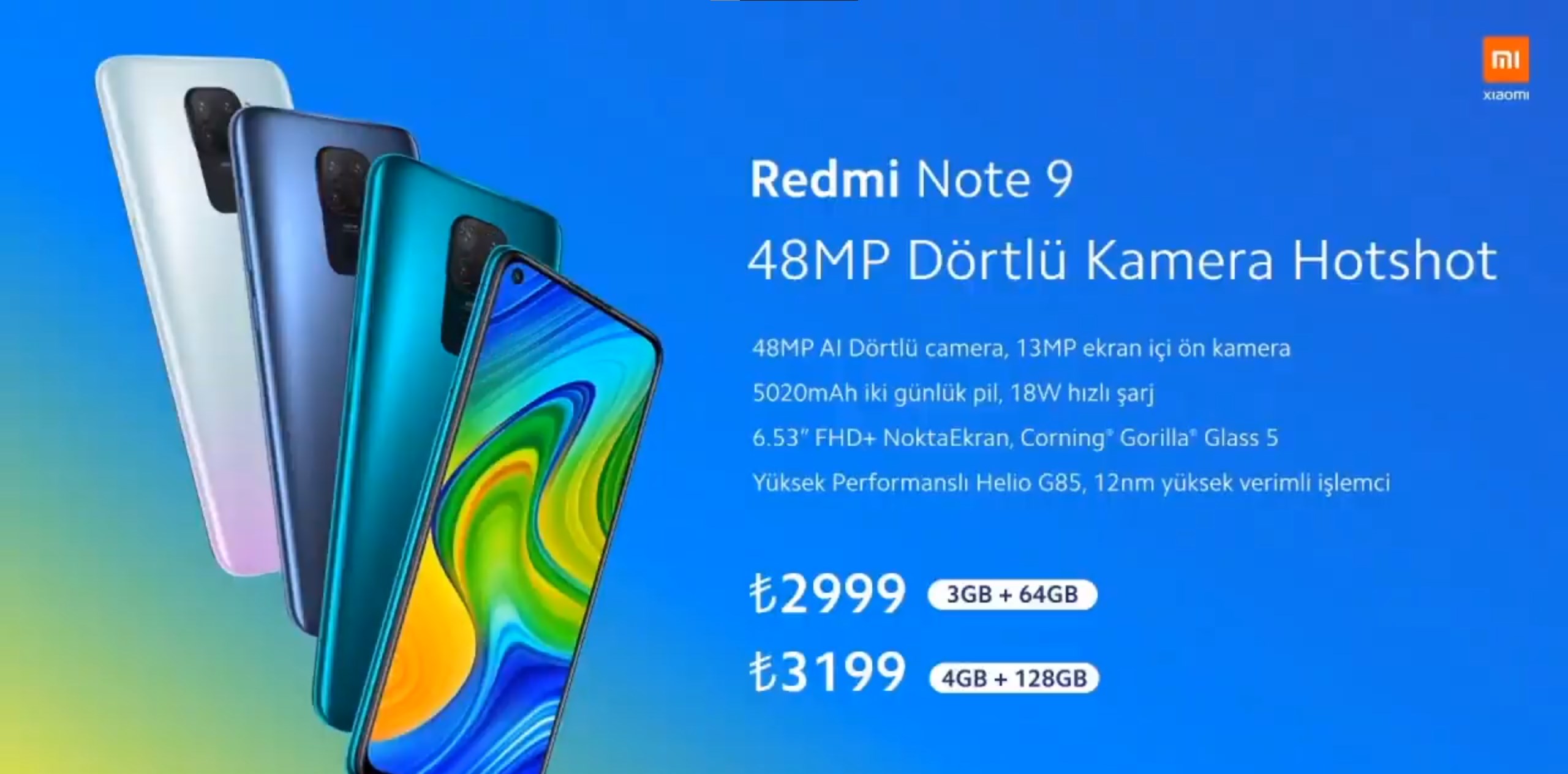 Xiaomi Redmi Note 9'un Türkiye fiyatı açıklandı