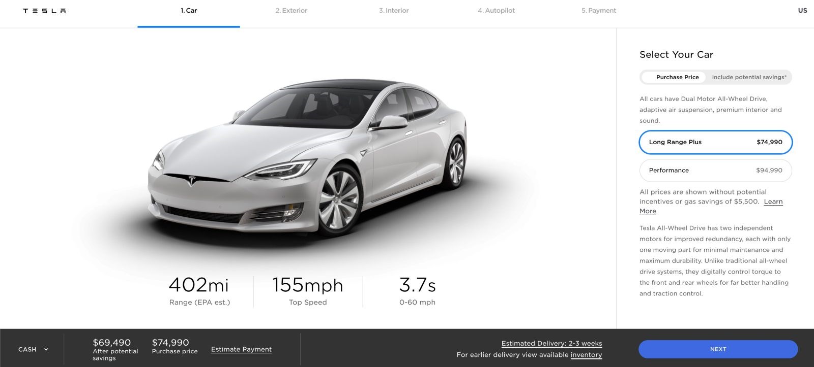 Tesla Model S, sunduğu 647 km’lik menzille alanında bir rekor kırdı