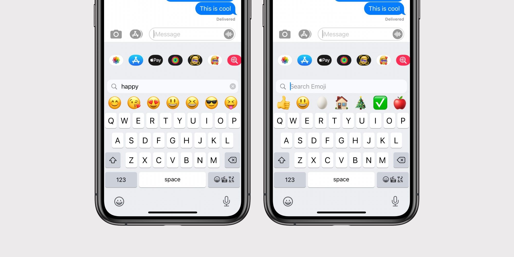 iOS 14 ve iPadOS 14 ile birlikte iPhone ve iPad klavyesine emoji araması eklendi