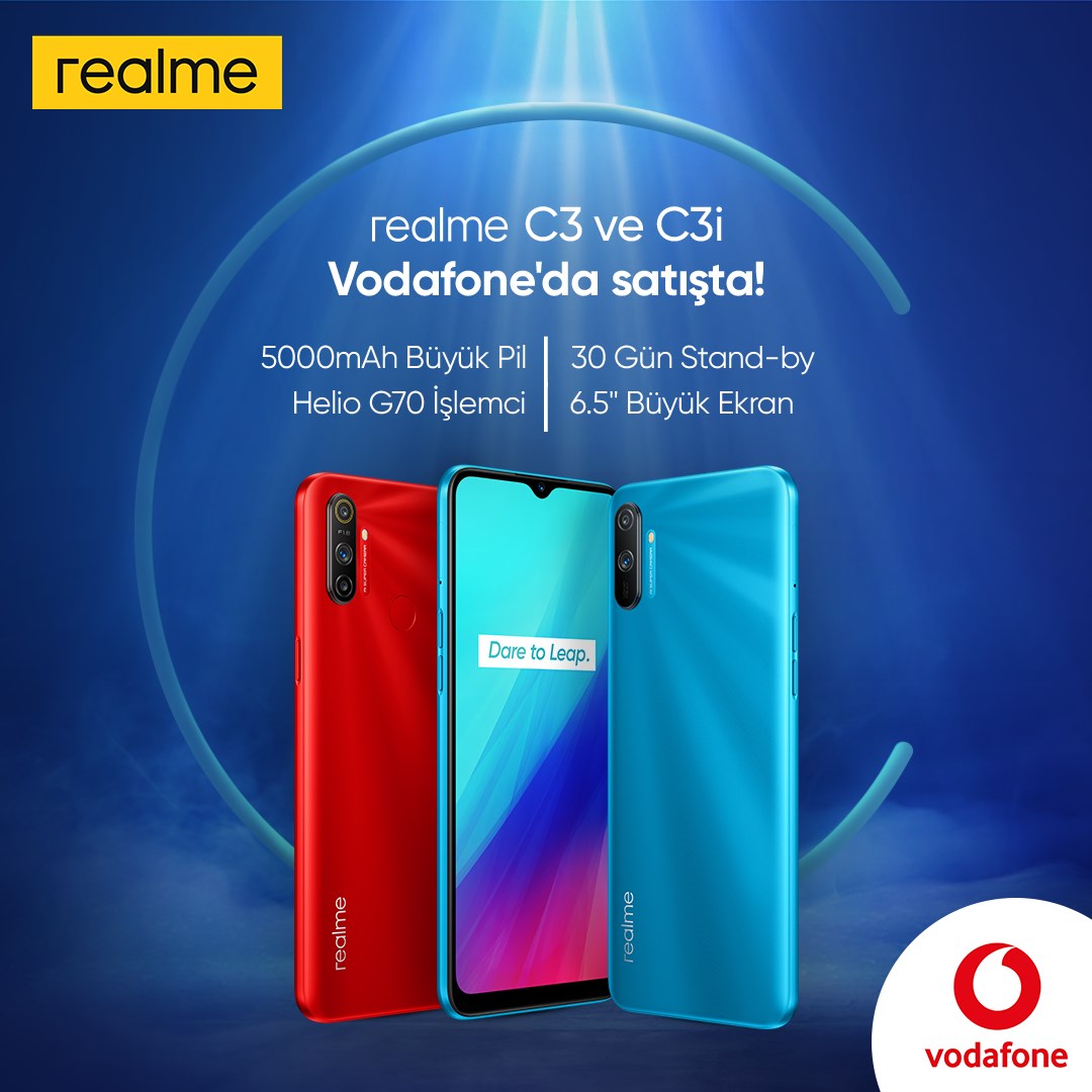 Realme C3 ve C3i Vodafone'da satışa çıktı