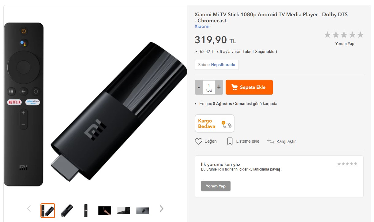 Xiaomi Mi TV Stick, Türkiye’de satışa çıktı