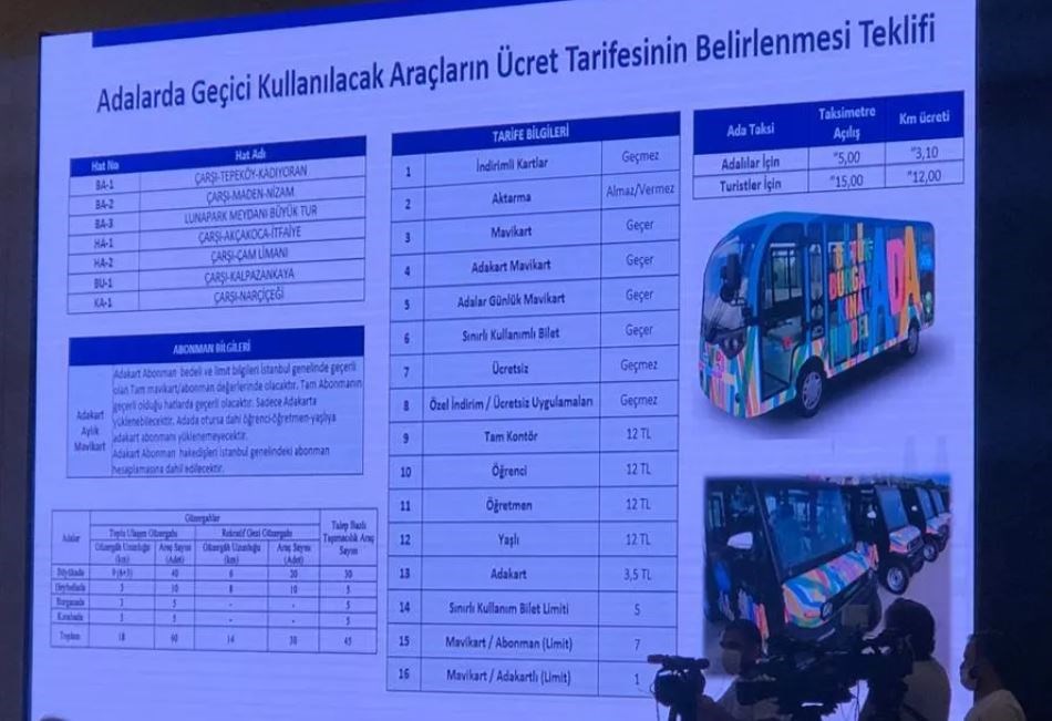 Adalar'da hizmet verecek elektrikli araçların ücret tarifesi açıklandı