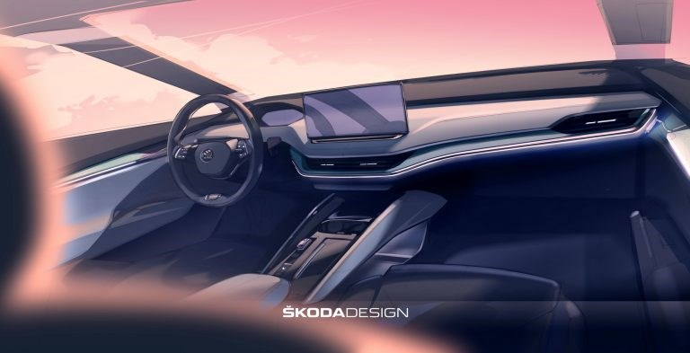 2021 Skoda Enyaq iV'nin kabininden ilk görüntü geldi