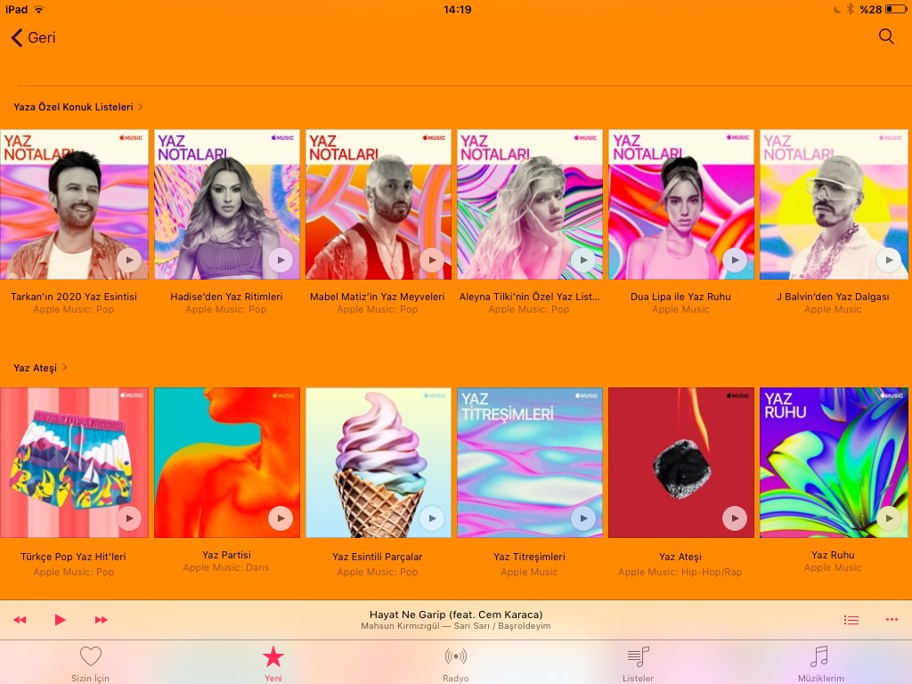 Apple Music platformunda Yaz Notaları dönemi başladı