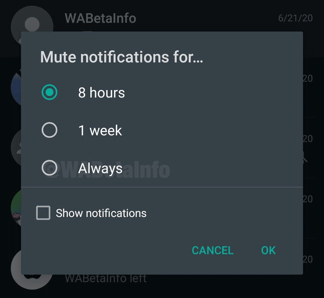 WhatsApp, sohbetler için “Her Zaman Sessiz” seçeneği üzerinde çalışıyor