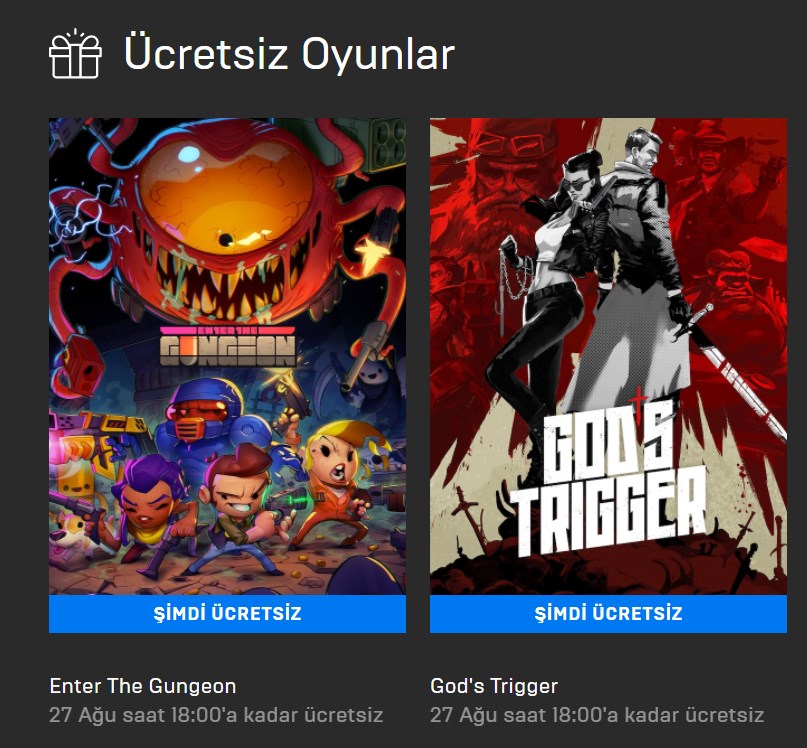 Epic Games mağazasında bu hafta 3 oyun ücretsiz