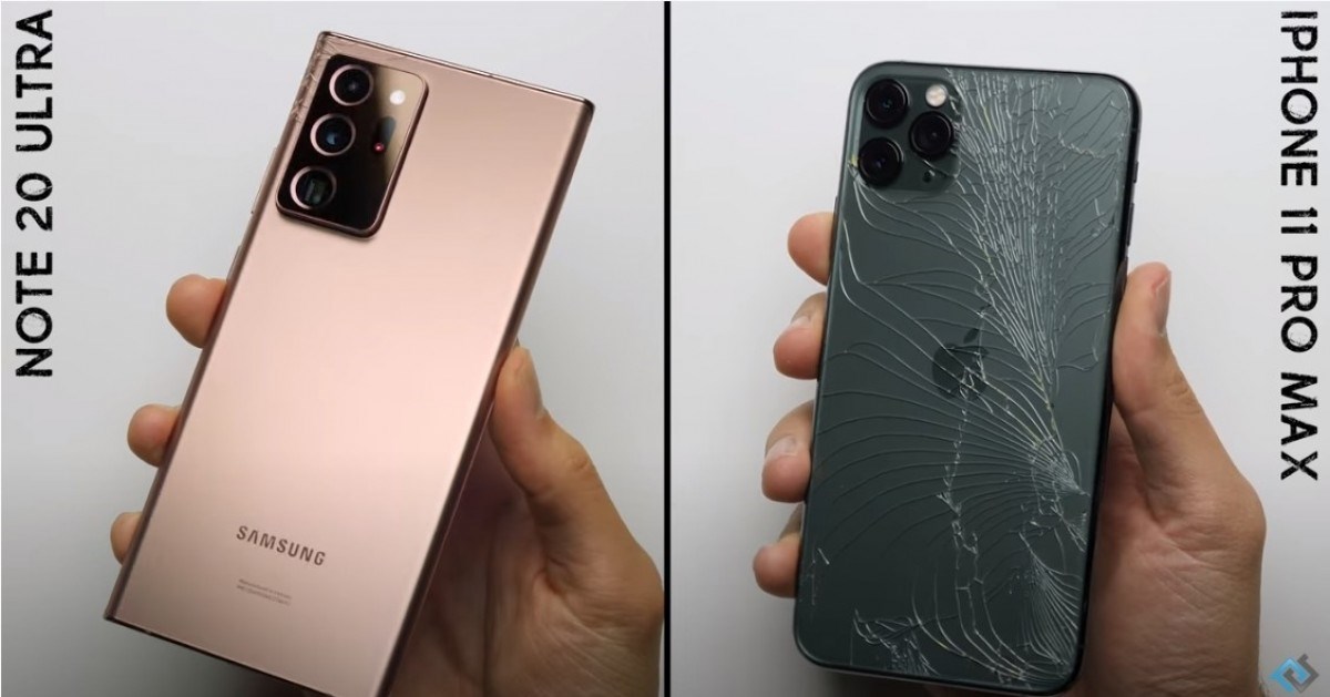 iPhone 11 Pro Max ve Galaxy Note 20 Ultra düşürme testinde karşı karşıya