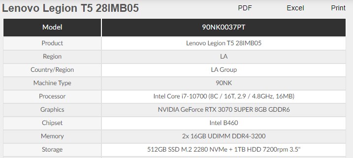 Lenovo bu sefer de RTX 3070 Super’li sistemini listeledi