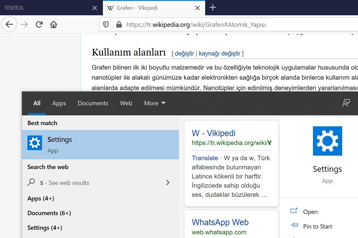 Windows 10 arama özelliği, rastgele web sonuçları gösteriyor