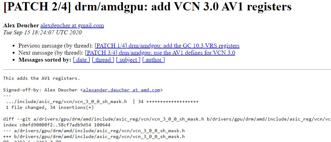 AMD RDNA2 ile birlikte AV1'e destek sunacak