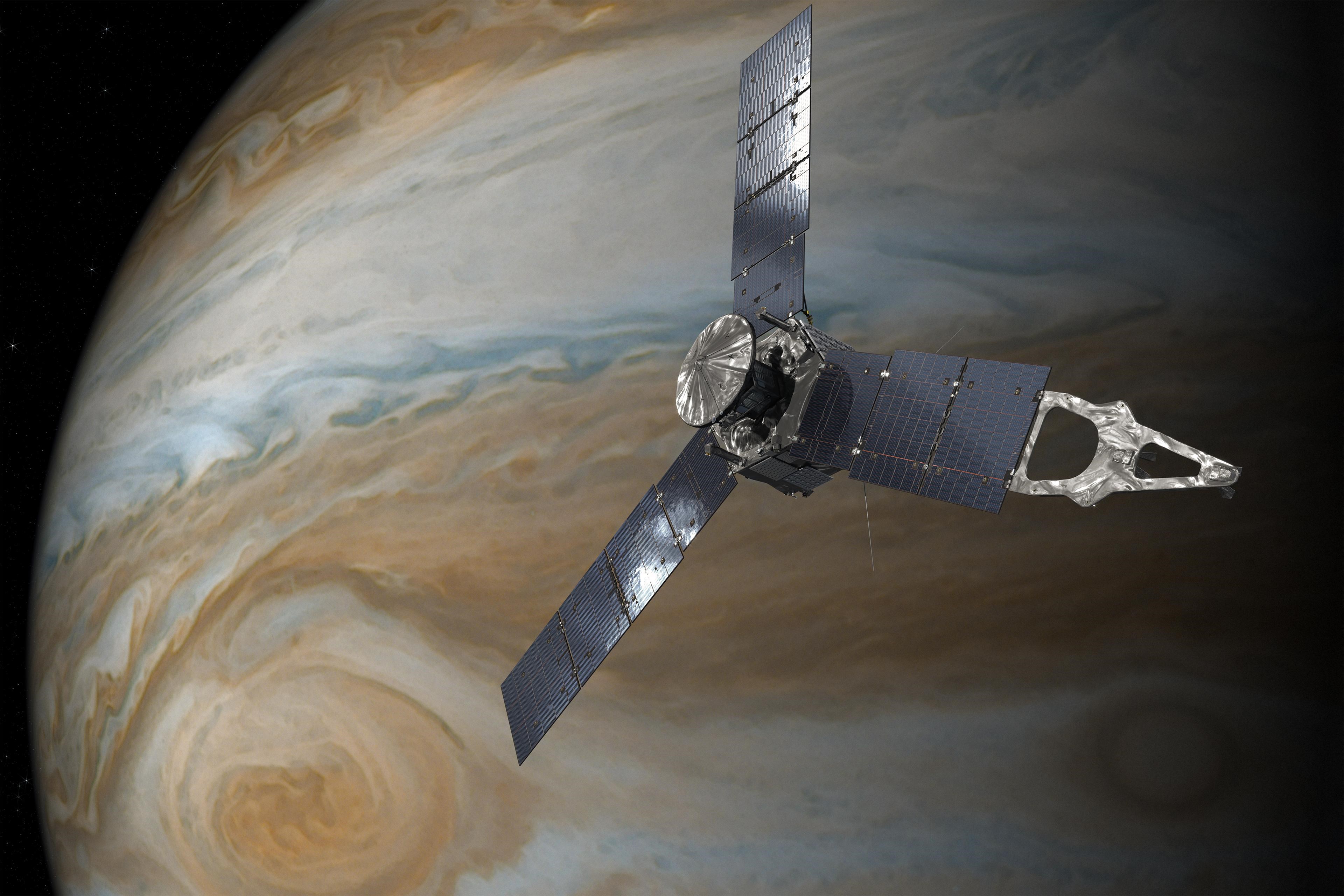 NASA, Juno uzay aracının elde ettiği görüntülerden oluşturulan bir video paylaştı