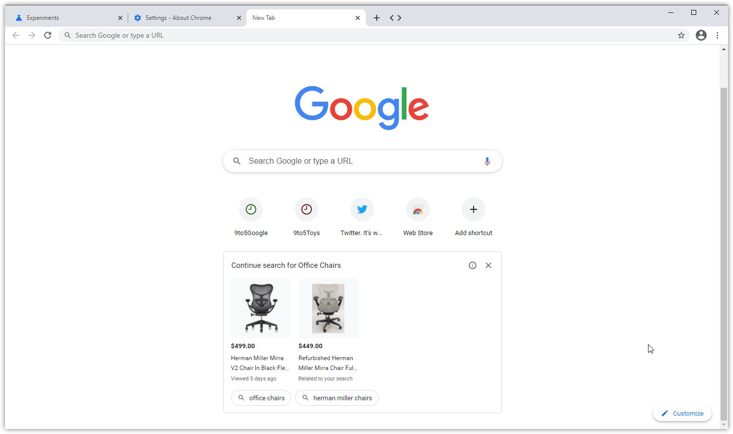 Google, Chrome yeni sekme sayfasında alışveriş reklamları göstermeyi test ediyor