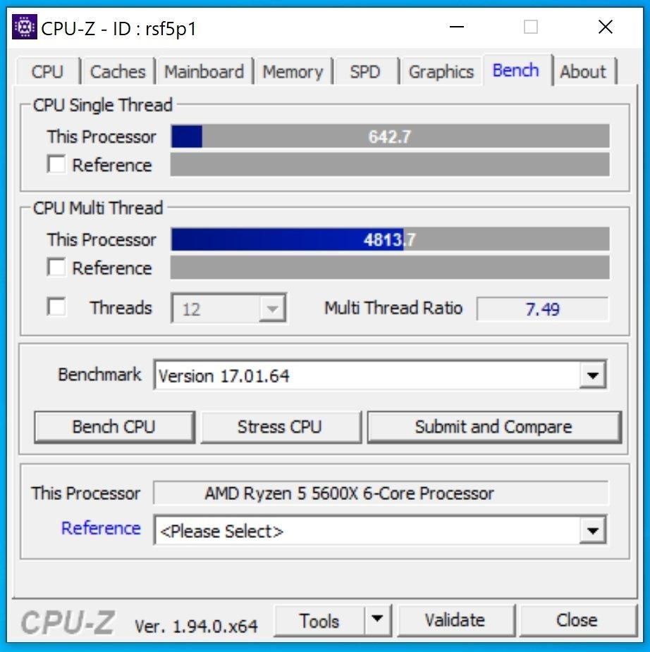 Ryzen 5 5600X CPU-Z’de Core i5-10600K’nın %18.7 önünde