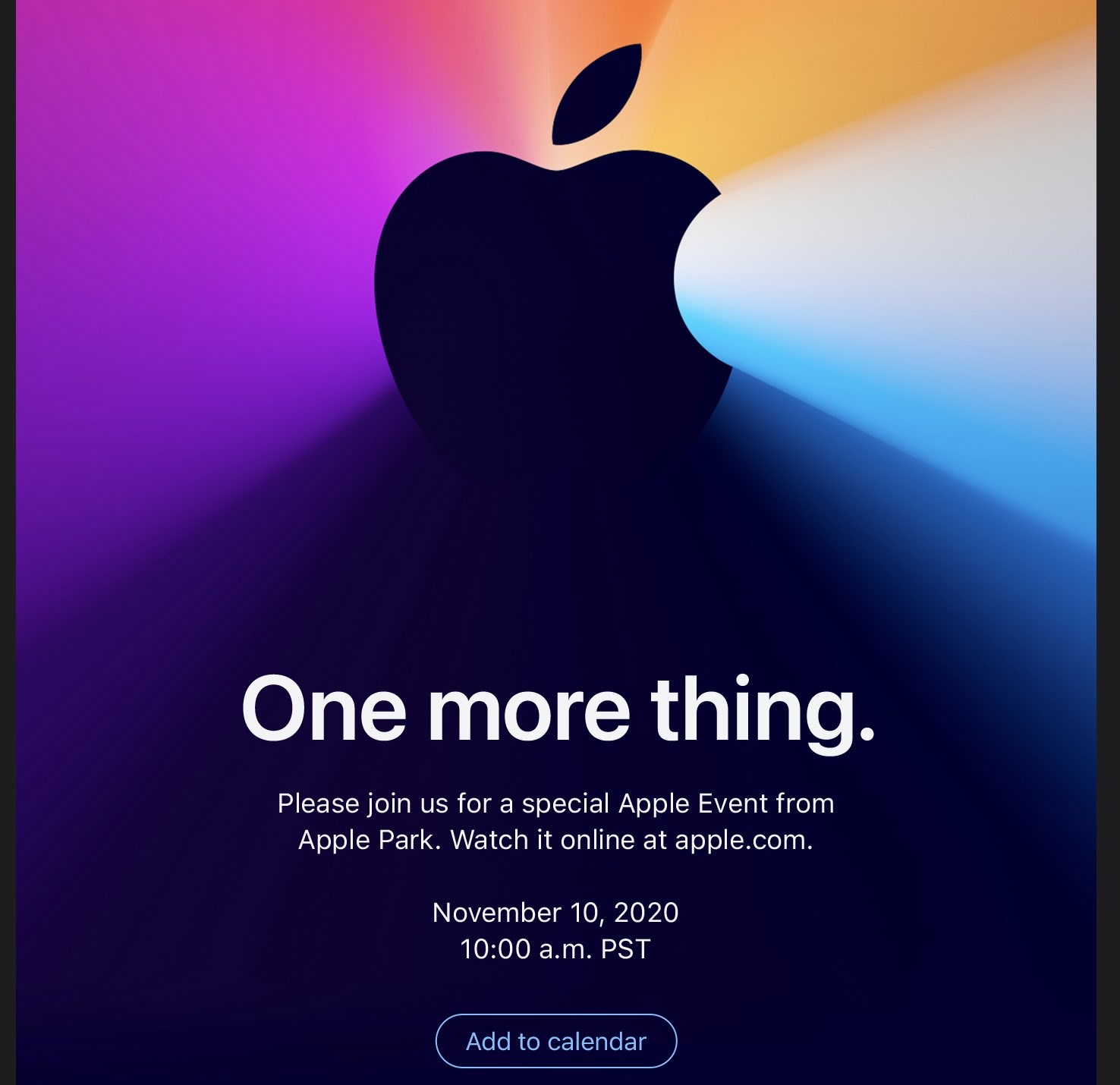 Apple, 'One More Thing' etkinliğinin tarihini belirledi: Apple Silicon'lu ilk Mac geliyor