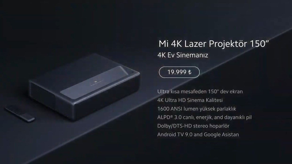 Mi 4K lazer projeksiyon cihazı ülkemizde satışa çıkıyor