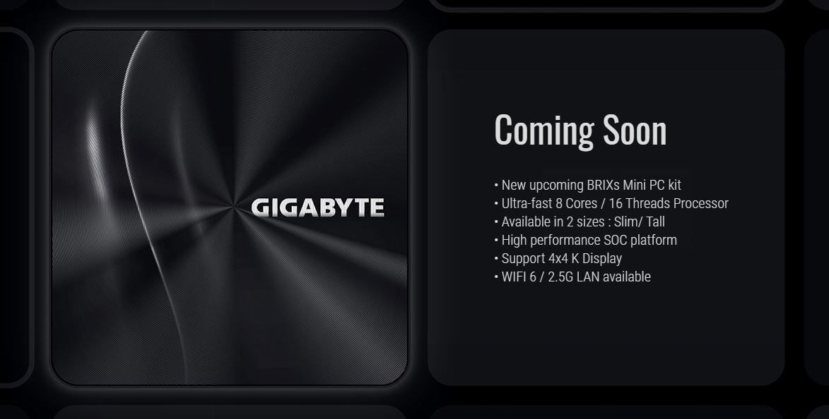 Gigabyte Renoir APU’lu BRIX mini PC hazırlıyor