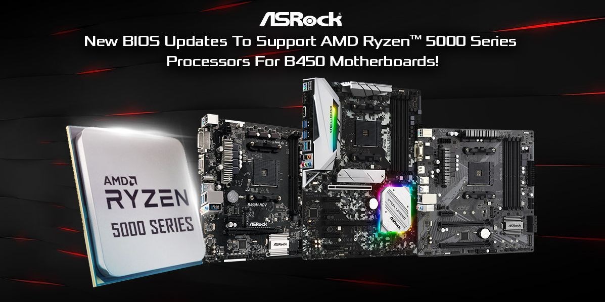 ASRock tüm B450 anakartlarına Ryzen 5000 desteği sunacak