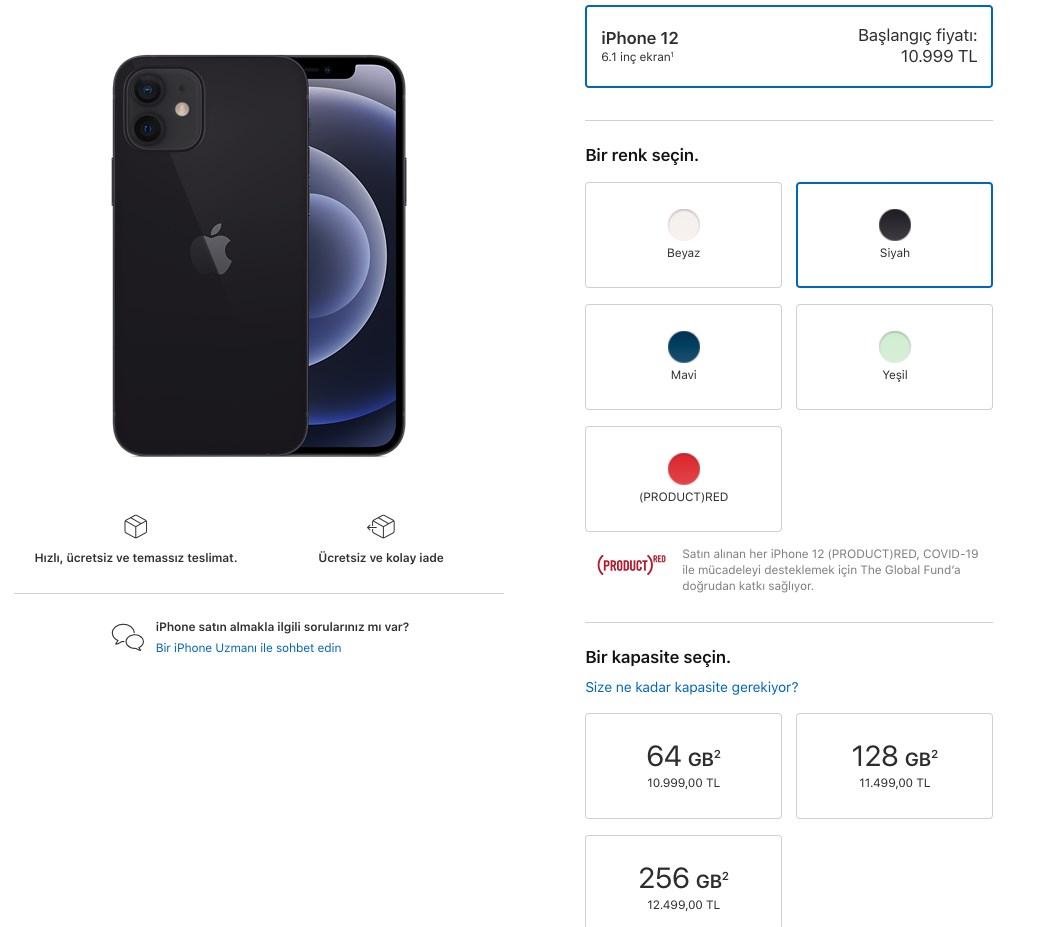 iPhone 12 Türkiye fiyatları Apple tarafından resmen açıklandı!