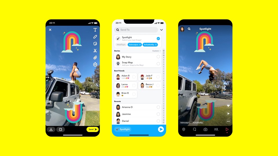 Snapchat, TikTok'a rakip olarak Spotlight özelliğini tanıttı: Her içerik oluşturucu para kazanabilecek
