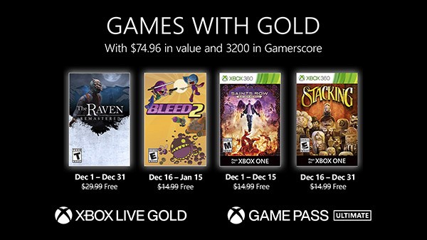 Xbox Live Gold üyelerine Aralık ayında verilecek ücretsiz oyunlar belli oldu