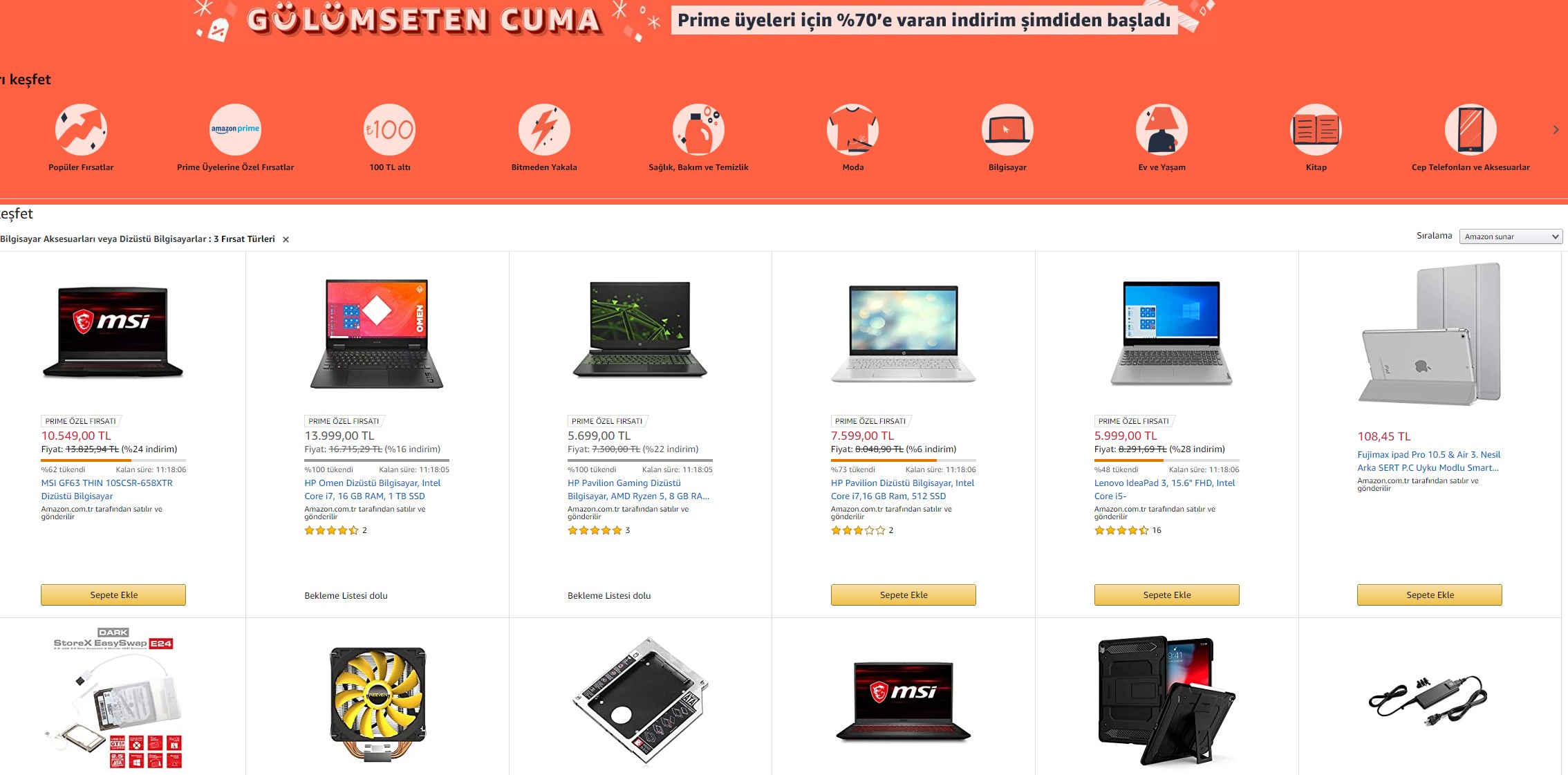 Amazon’da Black Friday indirimine giren dizüstü bilgisayarlar ve PC ekipmanları