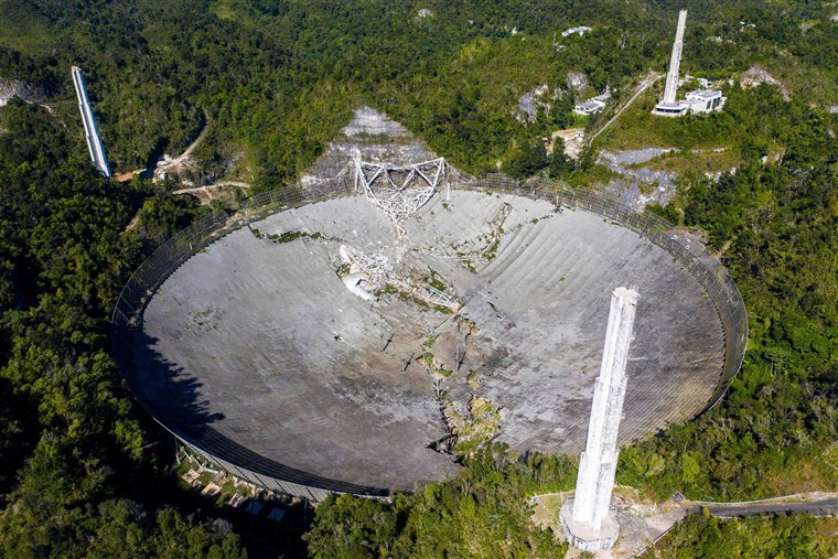 1963 yılında inşa edilen Arecibo Gözlemevi ne yazık ki çöktü