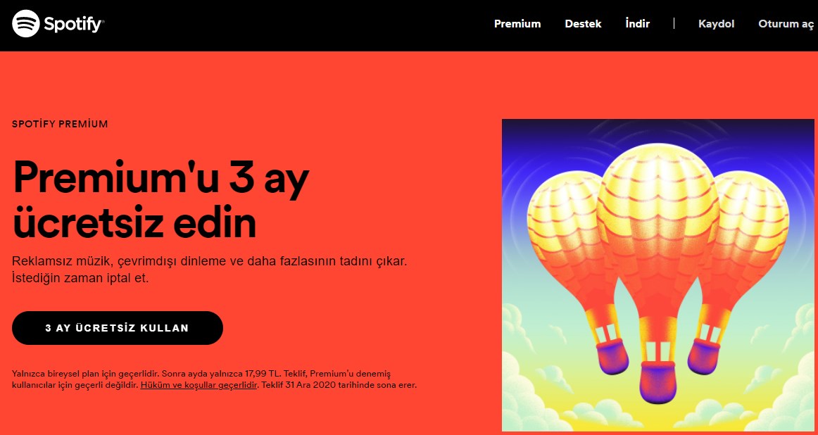 Spotify’ın 3 ay ücretsiz deneme kampanyası yeniden başladı