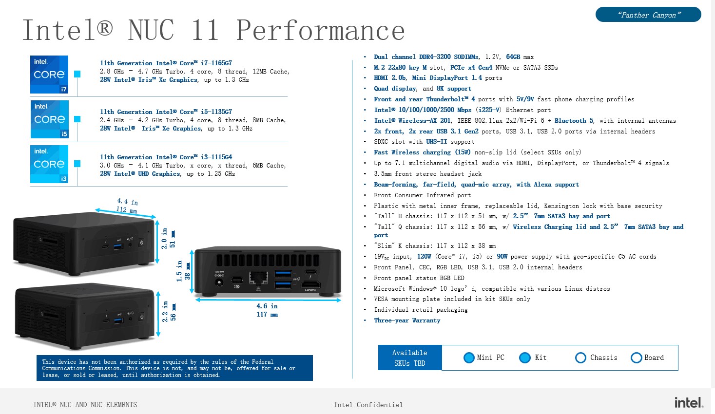 Intel NUC 11 Pro/Perfomance modelleri detaylandı