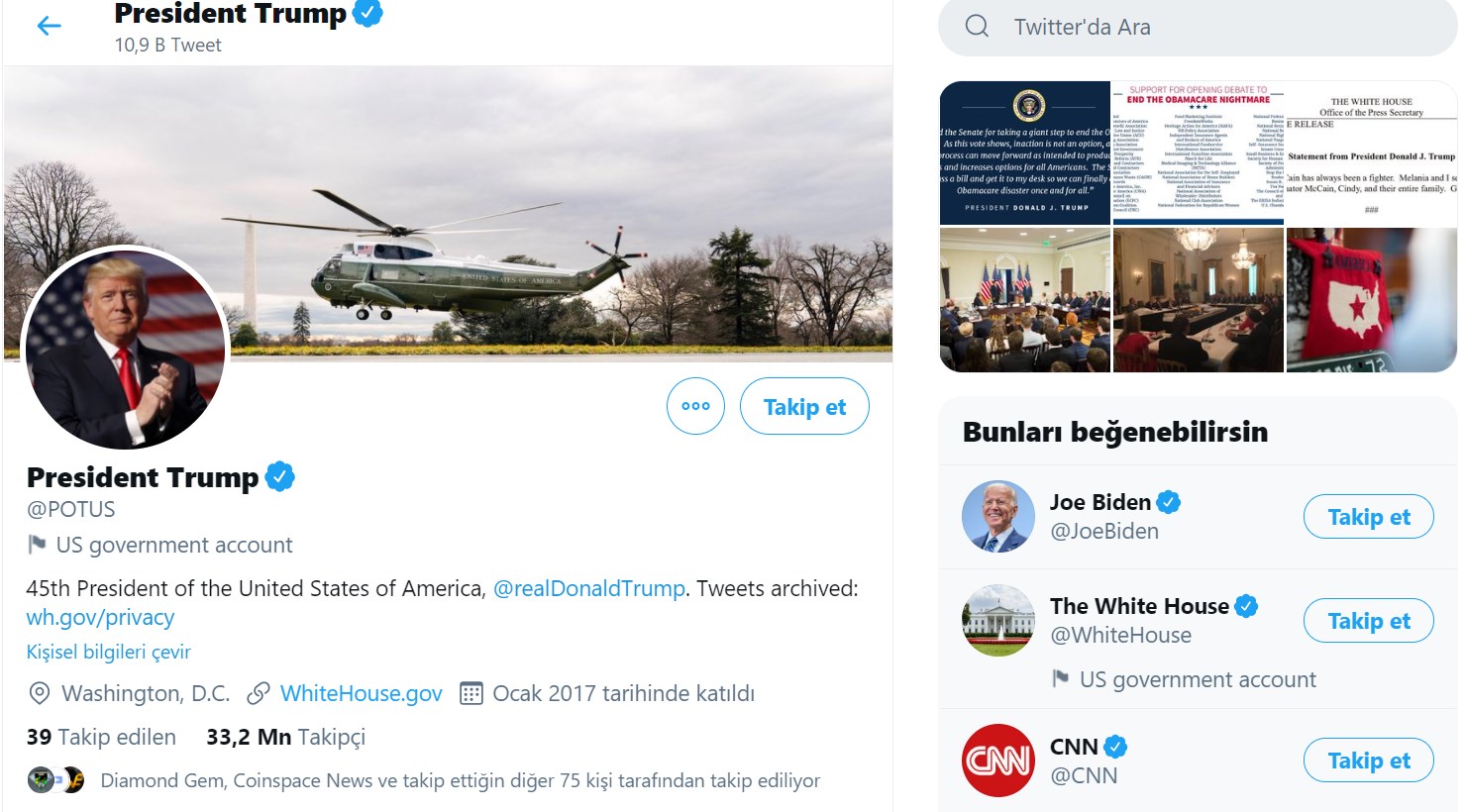 Twitter; Beyaz Saray hesaplarını sıfırlıyor