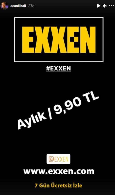 Exxen'in aylık abonelik ücreti belli oldu