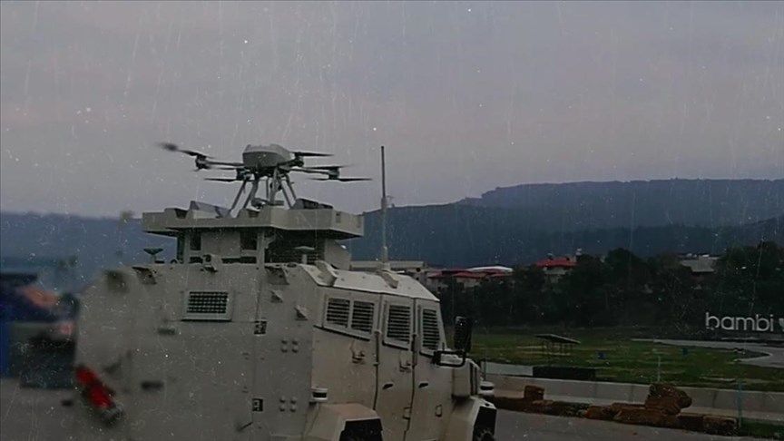 Otonom silahlı dron songar, 4x4 zırhlı araca entegre edildi