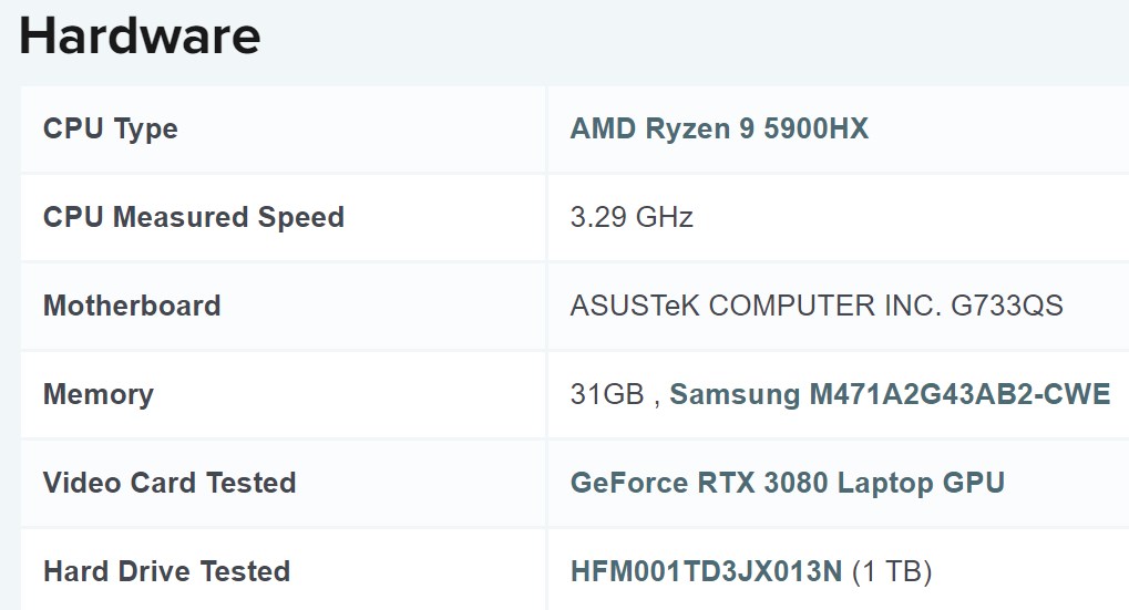 AMD Ryzen 9 5900HX mobil Passmark listesini alt üst etti