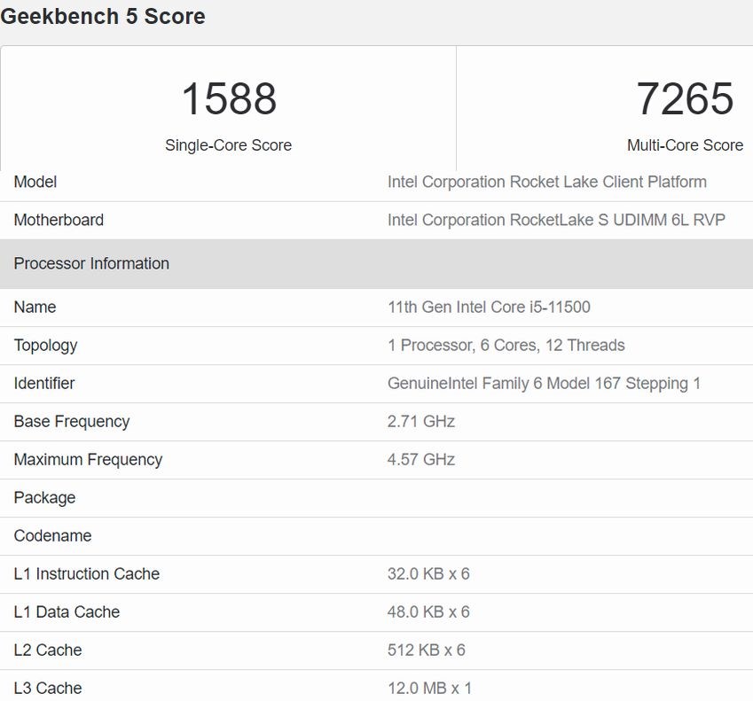 Core i5-11500 Ryzen 5 5600X’in %11 gerisinde