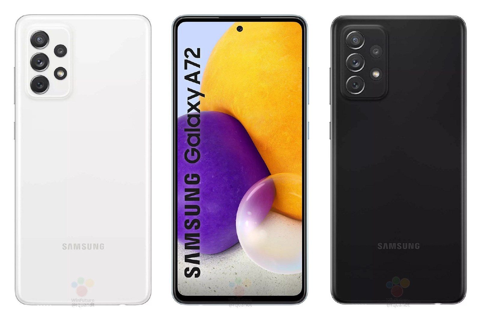 Samsung Galaxy A72'nin teknik özellikleri ve görüntüleri ortaya çıktı